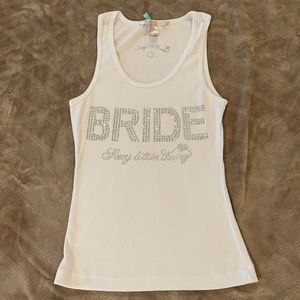 White Rhinestone Bride Tank